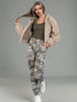 Winter Damen Kurzjacke mit Revers und Reißverschlusstaschen im Kreuzdesign